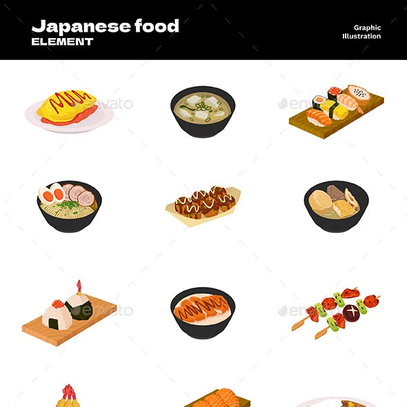 Japanese Food Element set