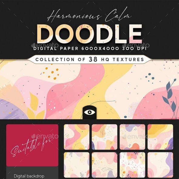Harmonious Calm Doodle Background Texture Pack