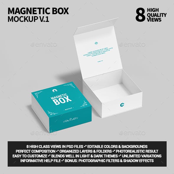 Magnetic Box Mock-up V.1 - Suitable for Gift, Product, Jewellery, Chocolate Packaging