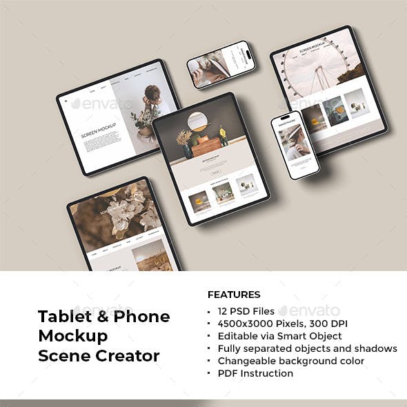 Tablet & Phone Mockup - Scene Creator