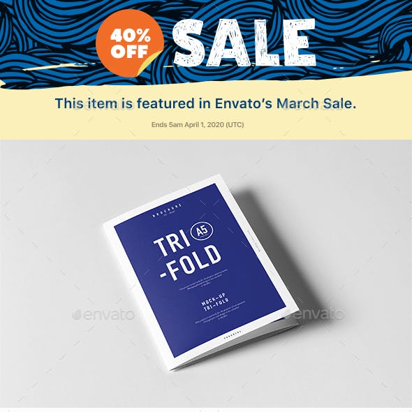 Tri-Fold A5 Brochure Mock-up