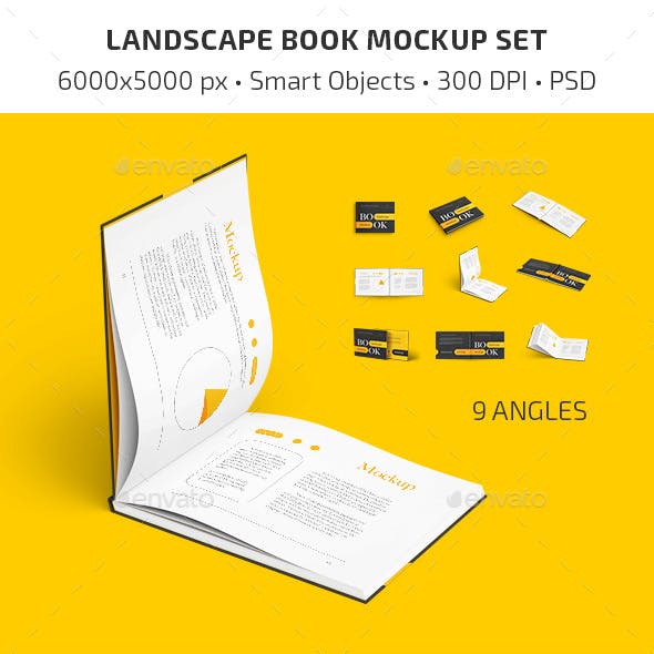 Landscape Book Mockup Set