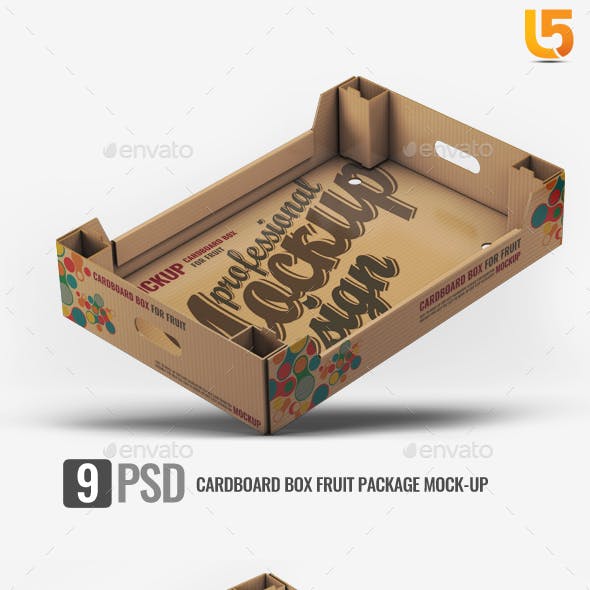 Cardboard Box Fruit Package Mock-Up