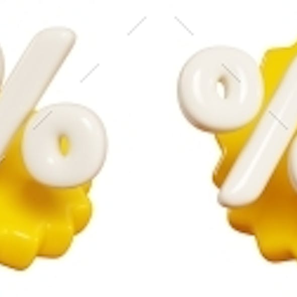 Yellow Starburst Sticker with Percent Sign