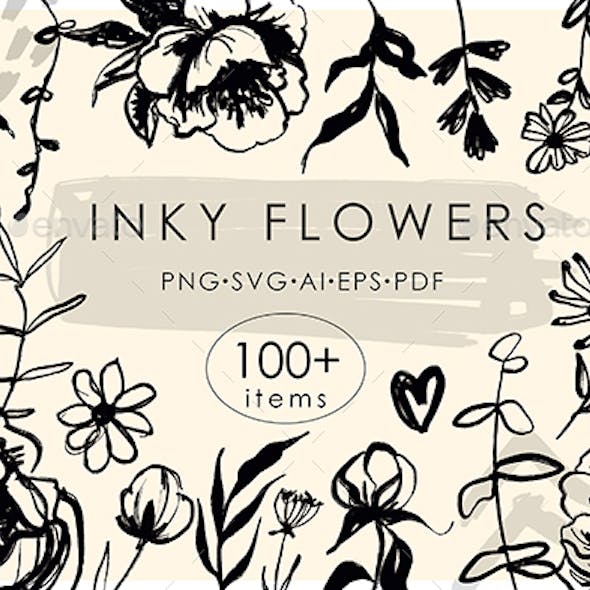 Inky Flowers