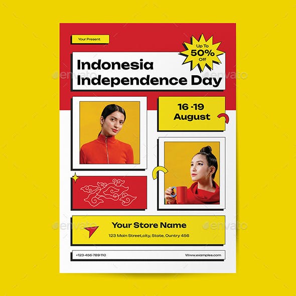 White Red Neo Brutalism Indonesia Independence Day
