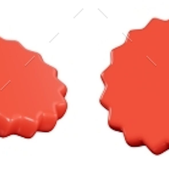 Red Starburst Sticker Floating in Air